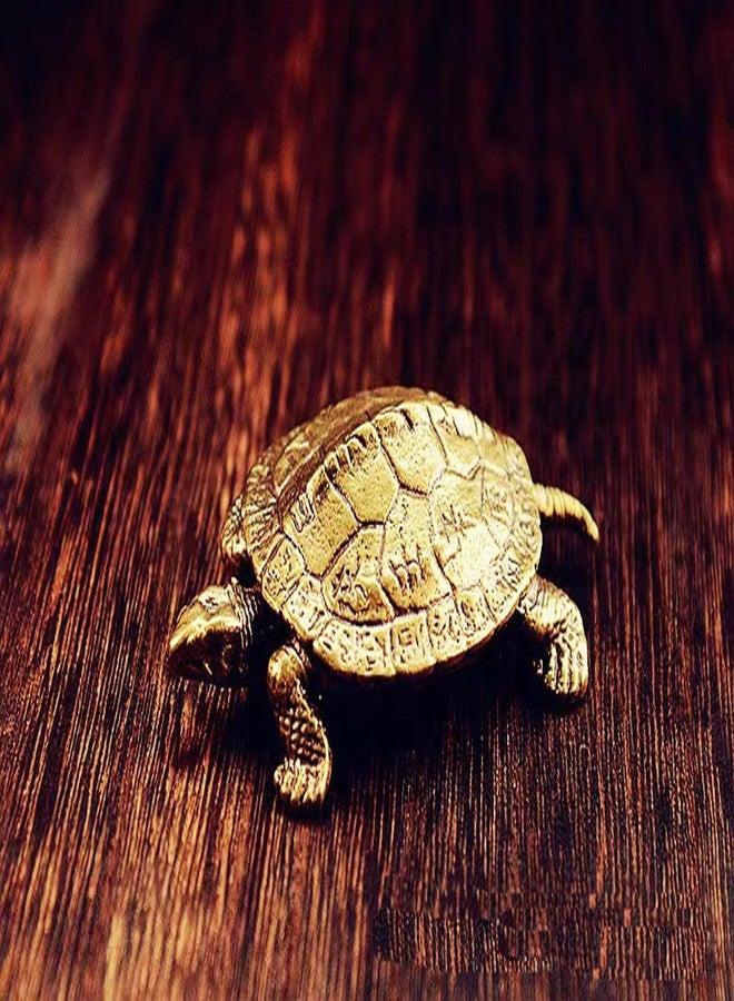 ALHBEJT Brass Turtle Brass Tortoise Statue Figure Home Office Decorative Ornament Collectible (1PCS) - Image 3